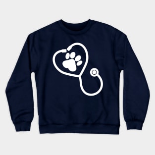 stethoscope with paw print Crewneck Sweatshirt